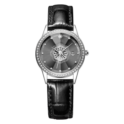 Movimento Diamond Encrusted Watch delle signore Diamond Studded Watches Leather Quartz