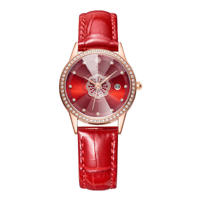 Movimento Diamond Encrusted Watch delle signore Diamond Studded Watches Leather Quartz
