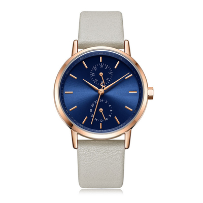 L'orologio di cuoio casuale Pin Buckle Tempered Glass Waterproof delle piccole donne del quadrante