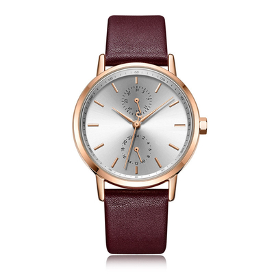 L'orologio di cuoio casuale Pin Buckle Tempered Glass Waterproof delle piccole donne del quadrante