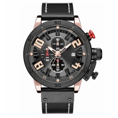 Orologio versatile di sport di Pin Buckle Alloy Case Chronos degli orologi della cinghia di cuoio degli uomini