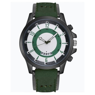 Gli orologi dei grandi uomini del quadrante del movimento del quarzo anneriscono gli orologi casuali rivestono di pelle le cinghie 23cm
