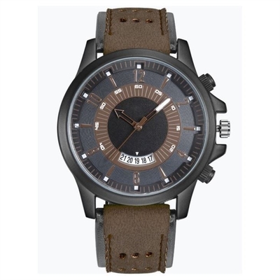 Gli orologi dei grandi uomini del quadrante del movimento del quarzo anneriscono gli orologi casuali rivestono di pelle le cinghie 23cm