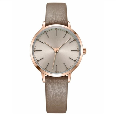 Superficie di lusso di cuoio di Microfiber della lega dell'orologio 14mm del quarzo delle donne della cinghia