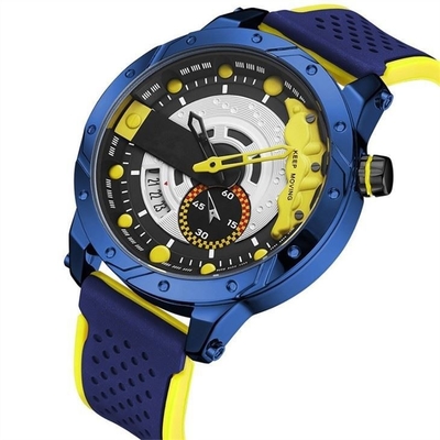 Orologio da polso al quarzo in lega digitale in silicone con calendario sportivo con tripla data casual