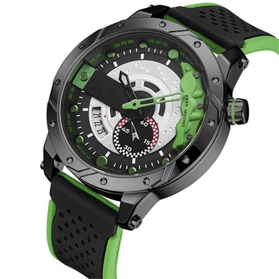 Orologio da polso al quarzo in lega digitale in silicone con calendario sportivo con tripla data casual