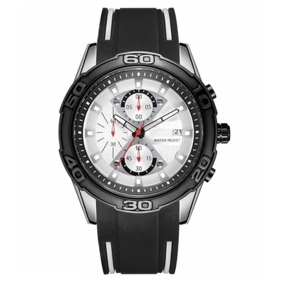 Orologi da uomo con cinturino in gomma al quarzo digitale in lega di silicone con cronografo cinturino