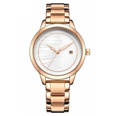 Orologio da polso al quarzo da donna in acciaio inossidabile in metallo per donna semplice alla moda