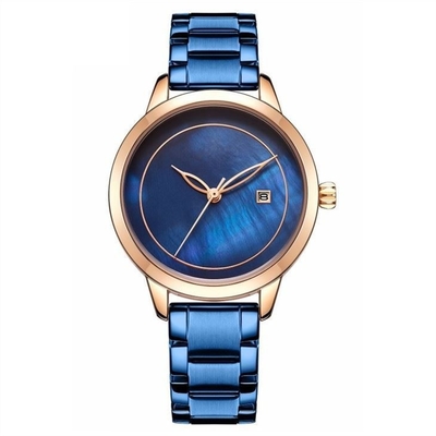 Orologio da polso al quarzo da donna in acciaio inossidabile in metallo per donna semplice alla moda