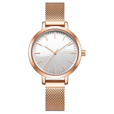 Orologio d'acciaio 3ATM di acciaio inossidabile del quarzo dell'orologio delle signore d'acciaio solide del fermaglio impermeabilizzare