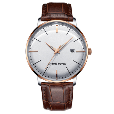 Acciaio inossidabile resistente del quarzo dell'acqua dell'orologio del movimento automatico del quarzo indietro