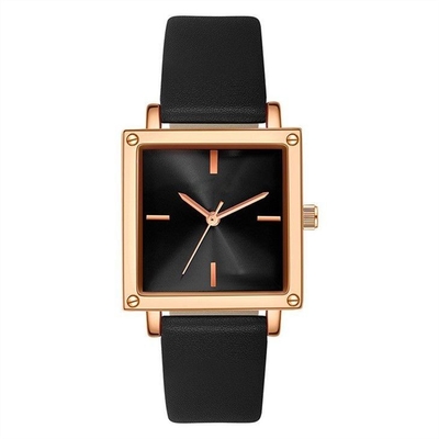 Quadrante di Mesh Strap Women Quartz Wrist/di cuoio orologio 30M Life Waterproof Square non della scala