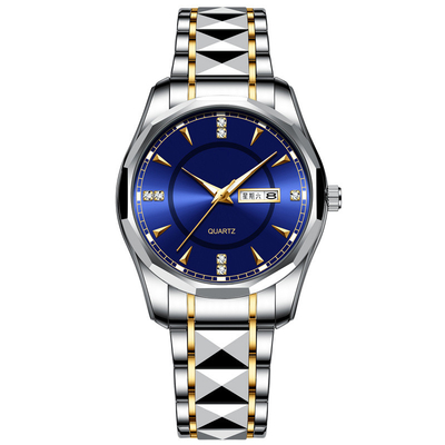 L'orologio d'acciaio del quarzo del calendario del tungsteno impermeabilizza gli orologi degli uomini