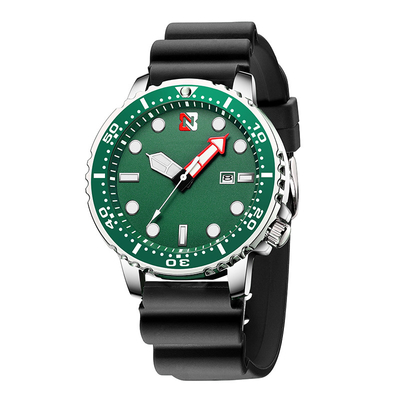 Orologio casuale di modo del fantasma dell'acqua di verde dell'orologio del quarzo degli uomini di sport