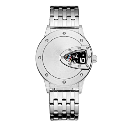 Orologio funzionale in acciaio inossidabile con movimento di quarzo e display del tempo