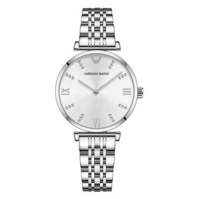 Orologio da polso in quarzo in acciaio inossidabile femminile con funzione di visualizzazione del tempo