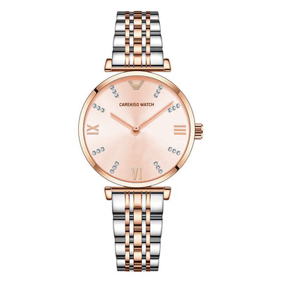Orologio da polso in quarzo in acciaio inossidabile femminile con funzione di visualizzazione del tempo