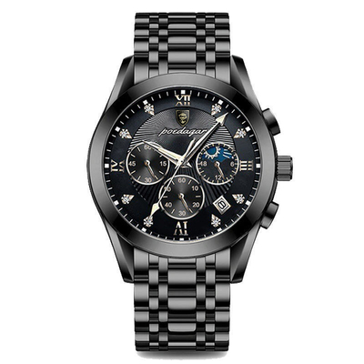 Orologio da polso in quarzo in acciaio inossidabile con cassa di 43 mm di diametro e movimento in quarzo