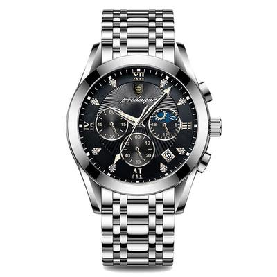 Orologio da polso in quarzo in acciaio inossidabile con cassa di 43 mm di diametro e movimento in quarzo