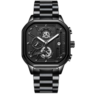 Orologio da polso in quarzo in acciaio inossidabile progettato con display a puntatore