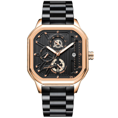 Orologio da polso in quarzo in acciaio inossidabile progettato con display a puntatore
