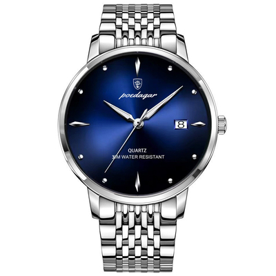135g Peso Quartz in acciaio inossidabile Orologio da polso con display a puntatore