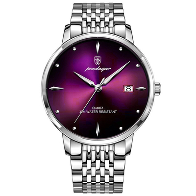 135g Peso Quartz in acciaio inossidabile Orologio da polso con display a puntatore