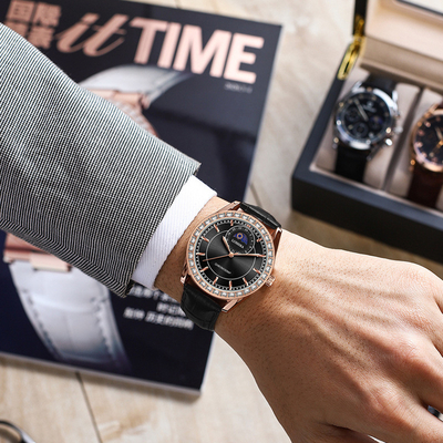 Orologi da polso in acciaio inossidabile a batteria di quarzo con quadrante personalizzato e chiusura a chiusura