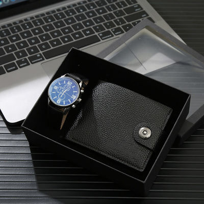 Il portafoglio e l'orologio dell'OEM hanno messo per lui uniscono in lega e rivestono di pelle il materiale Multiapplication