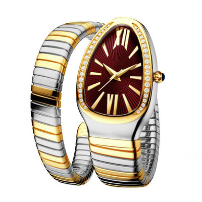 Serpentine Female Chain Wrist Watches, quarzo Movt Diamond Watch genuino del ODM