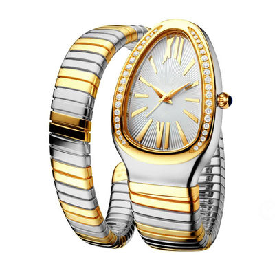 Serpentine Female Chain Wrist Watches, quarzo Movt Diamond Watch genuino del ODM