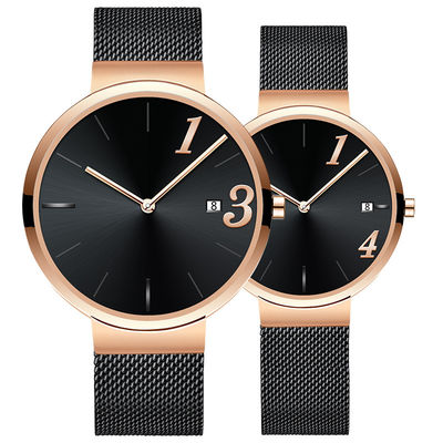 Diametro nascosto della prova 36mm dell'acqua dell'orologio 5bar del quarzo delle coppie del catenaccio