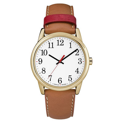 Orologi della batteria di quarzo di Multiapplication, orologio del cuoio di Brown