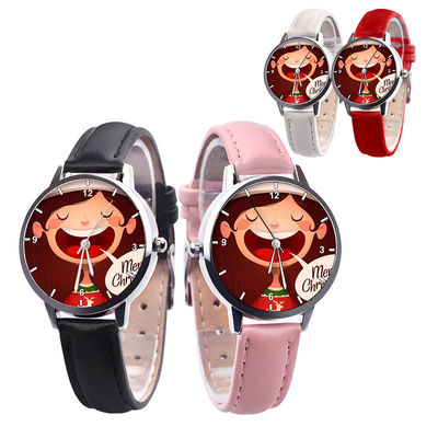 l'orologio analogico dei bambini 25g, orologio di cuoio del quarzo della banda del quadrante di 38mm