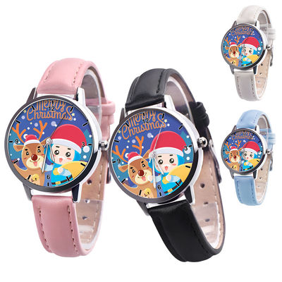 l'orologio analogico dei bambini 25g, orologio di cuoio del quarzo della banda del quadrante di 38mm