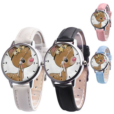 l'orologio analogico dei bambini 25g, orologio di cuoio del quarzo della banda del quadrante di 38mm