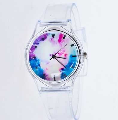 ODM trasparente del quadrante del cinturino di orologio di plastica di sport 40mm disponibile