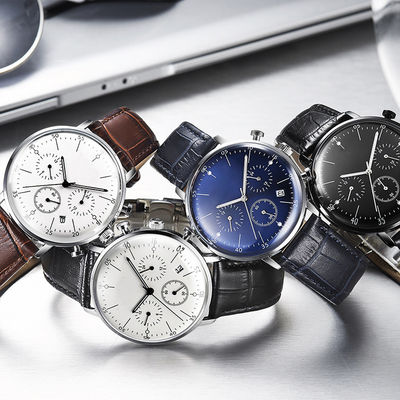 gli orologi luminosi degli uomini 3eye, orologio del metallo 6hands impermeabile