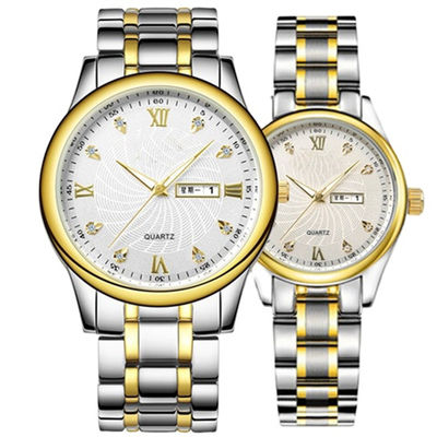 Orologio impermeabile del quarzo delle coppie 5ATM, Sandproof Diamond Couple Watches