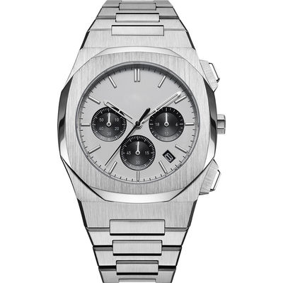 Cronografo dell'orologio del quarzo di acciaio inossidabile di SUS316L con la batteria di SR626SW