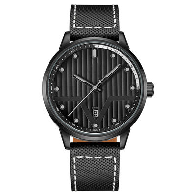 Del metallo 3hands SUS316L materiale a forma di spada nera di cuoio dell'orologio