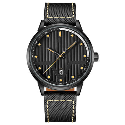 Del metallo 3hands SUS316L materiale a forma di spada nera di cuoio dell'orologio