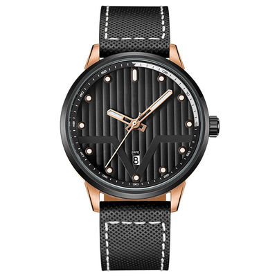 Del metallo 3hands SUS316L materiale a forma di spada nera di cuoio dell'orologio