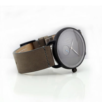 Orologio di cuoio del quadrante della banda di acciaio inossidabile del modo degli uomini di sport militare di lusso del quarzo