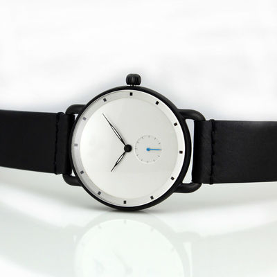 Orologio di cuoio del quadrante della banda di acciaio inossidabile del modo degli uomini di sport militare di lusso del quarzo