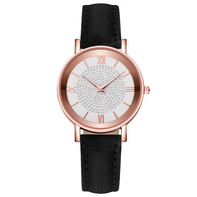 Orologio impermeabile del quarzo delle donne 3BAR, orologio di cuoio del quarzo della banda di 230mm