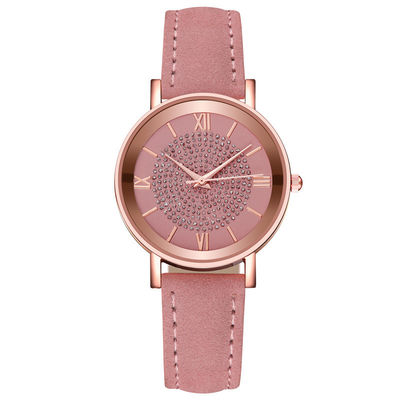 Orologio impermeabile del quarzo delle donne 3BAR, orologio di cuoio del quarzo della banda di 230mm