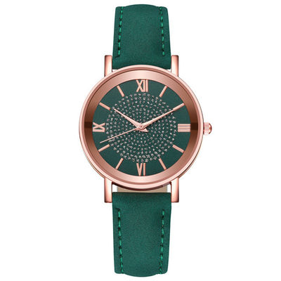 Orologio impermeabile del quarzo delle donne 3BAR, orologio di cuoio del quarzo della banda di 230mm