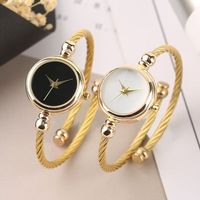 Larghezza di banda dell'orologio 4mm del braccialetto dell'oro delle donne dell'orologio del quarzo di Nonwaterproof
