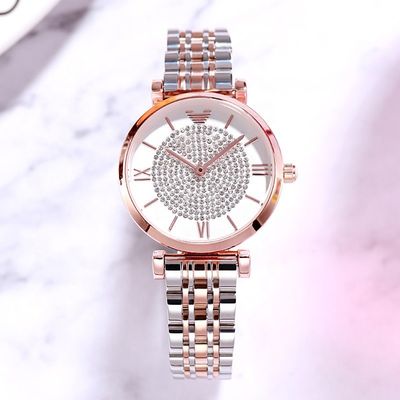 ODM delle signore Giappone Movt di Diamond Rose Gold Wrist Watch For disponibile